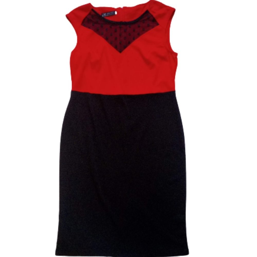 Red & Black Dress Fits Large XL  ---
